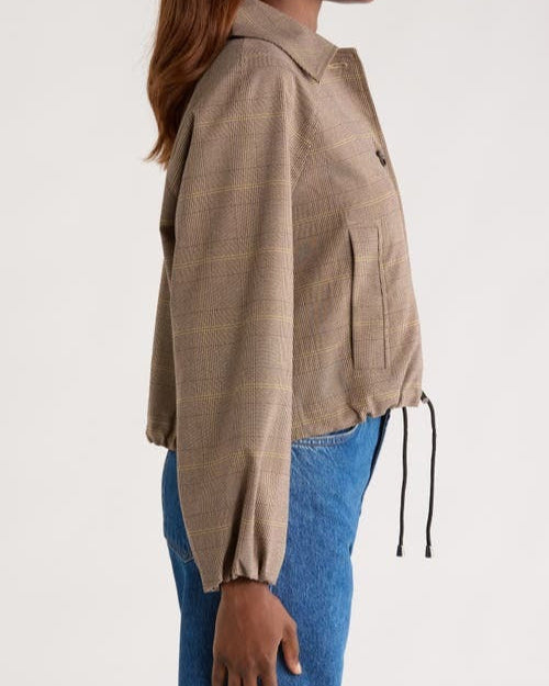 Plaid Bomber Short Jacket