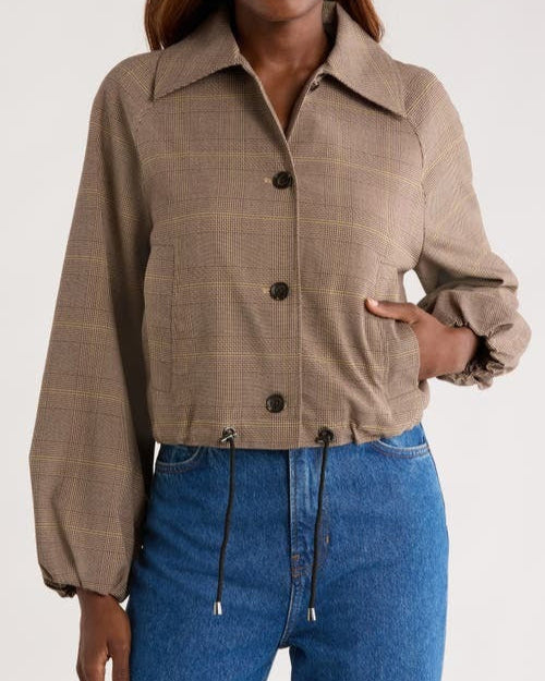 Plaid Bomber Short Jacket
