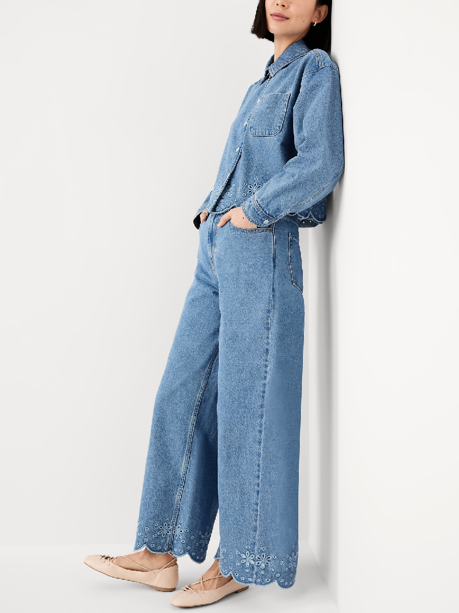 Eyelet Denim Suit