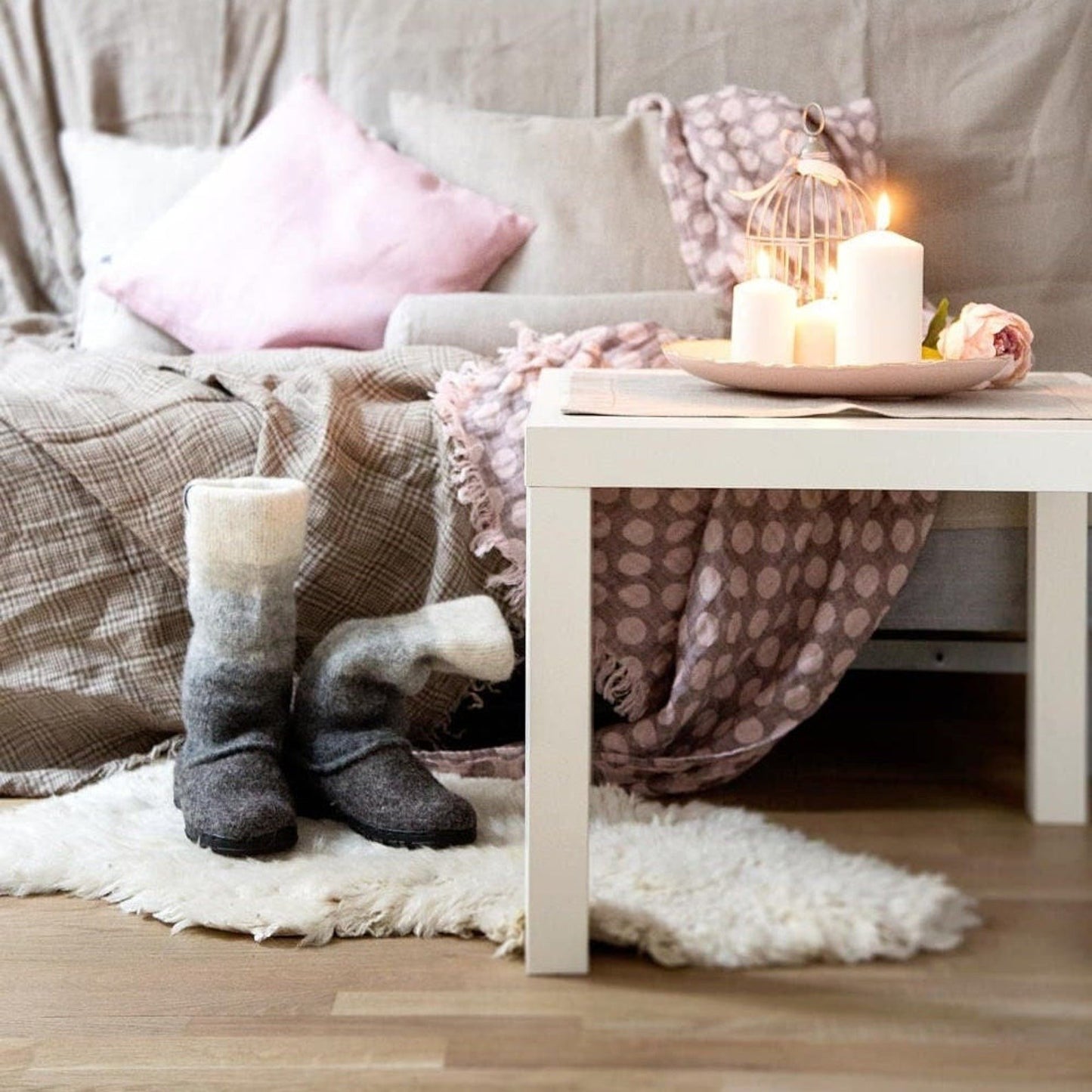 Ombre Wool Felted Snow Boots