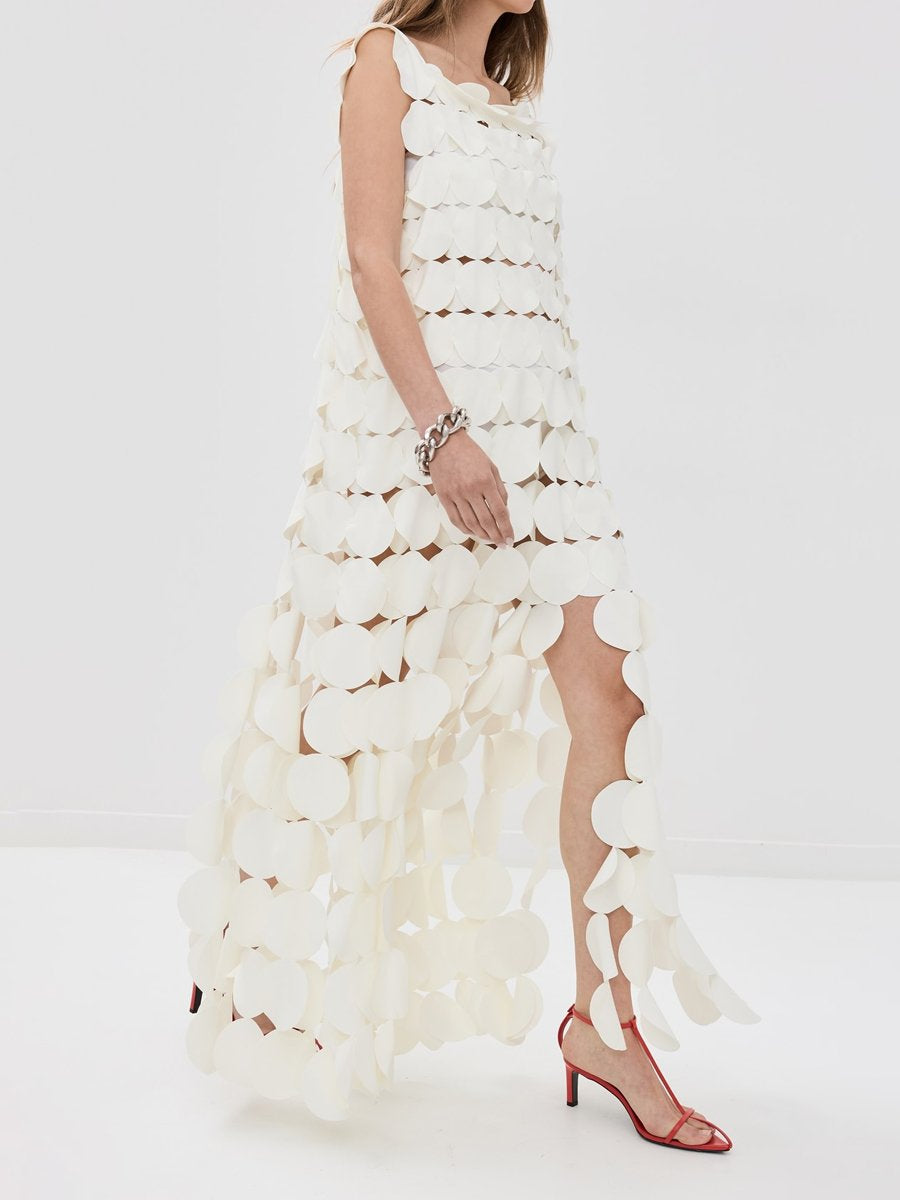 Sexy Sleeveless Multi Circle Double Layered Dress
