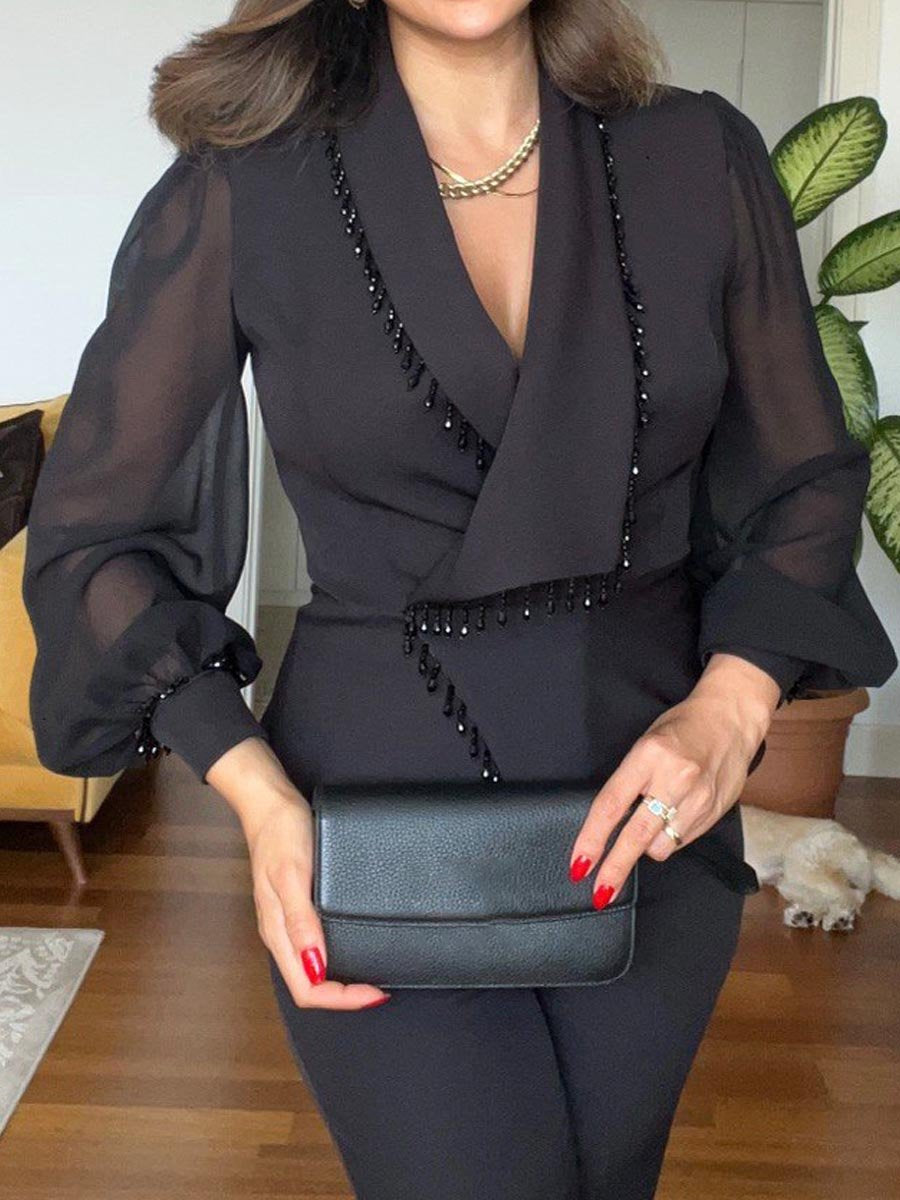 Irregular Hem Mesh Stitching Two-piece Set