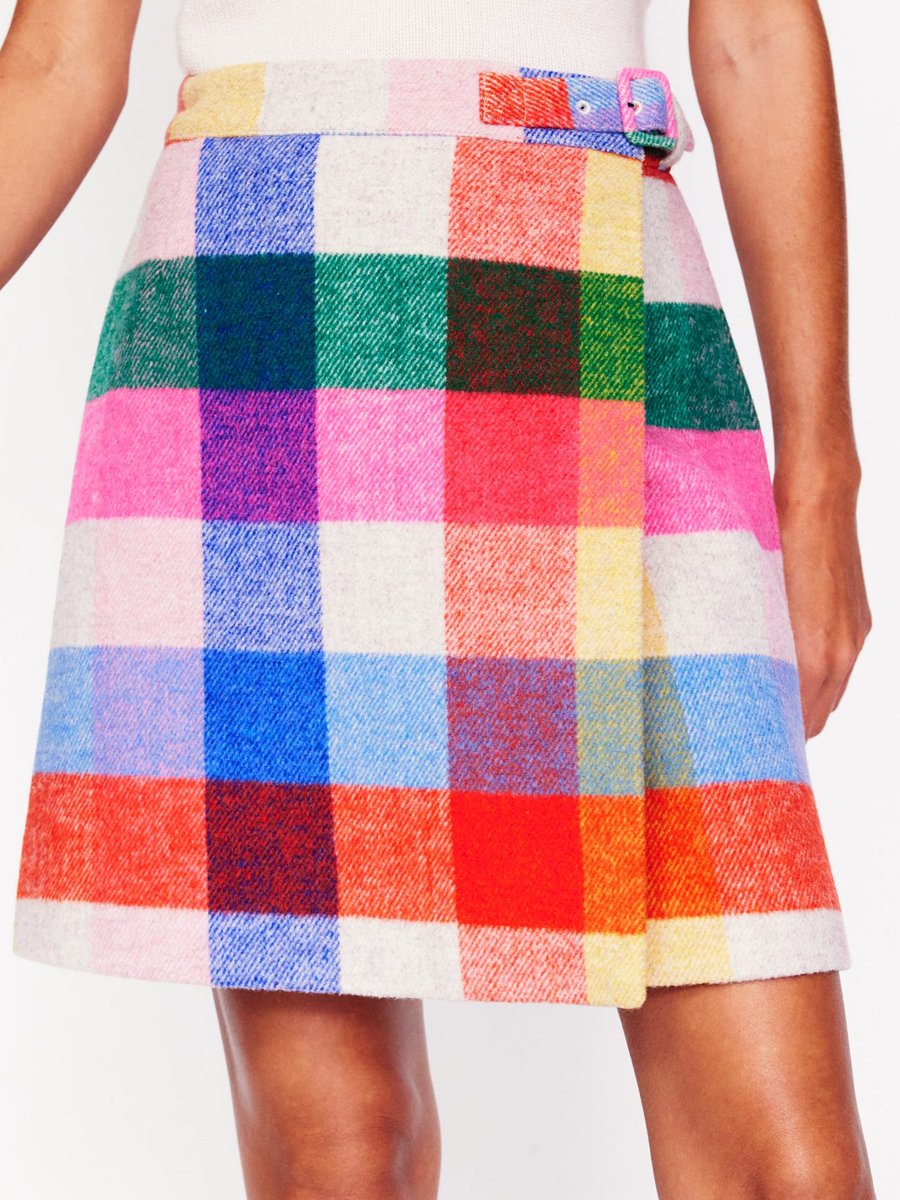Fashion Multi Check Two Pieces Dress