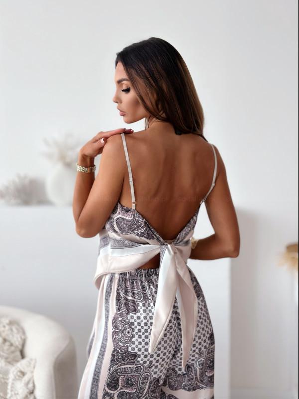 Stylish Printed Lace-Up Vest & Pants Two-Piece Set