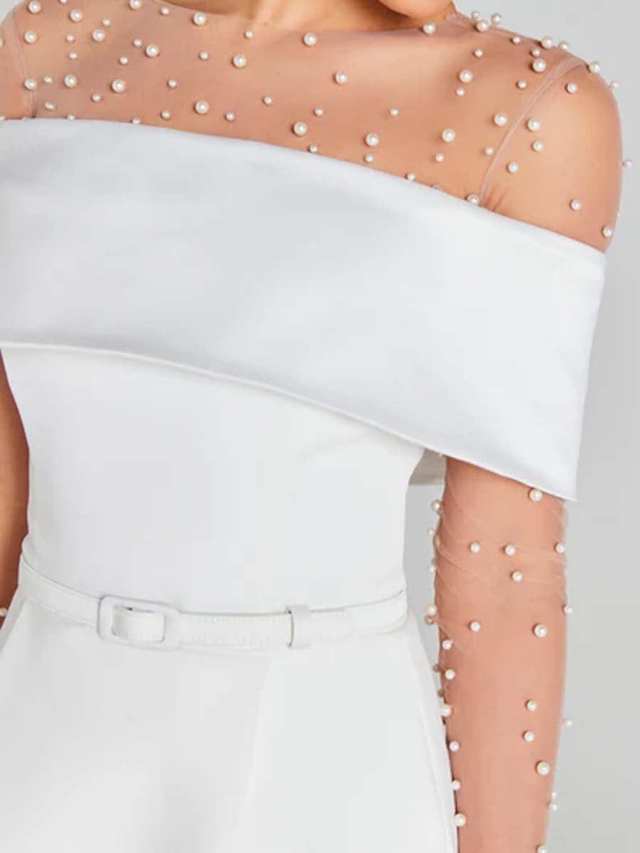 Delicate Pearl-embellished Bodysuit