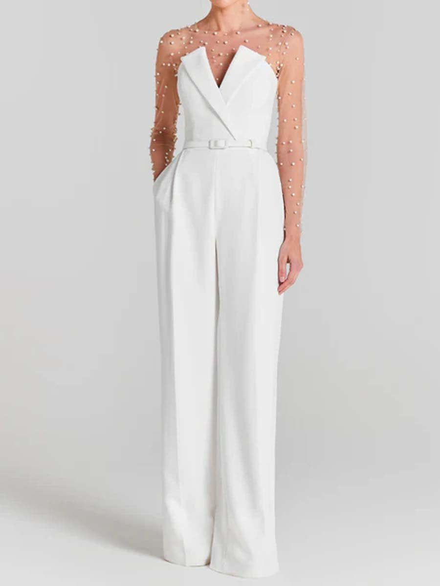 Delicate Pearl-embellished Bodysuit
