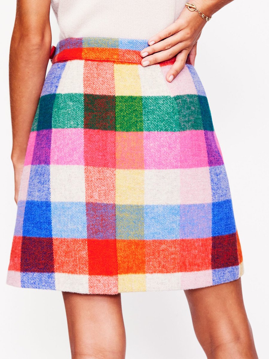 Fashion Multi Check Two Pieces Dress