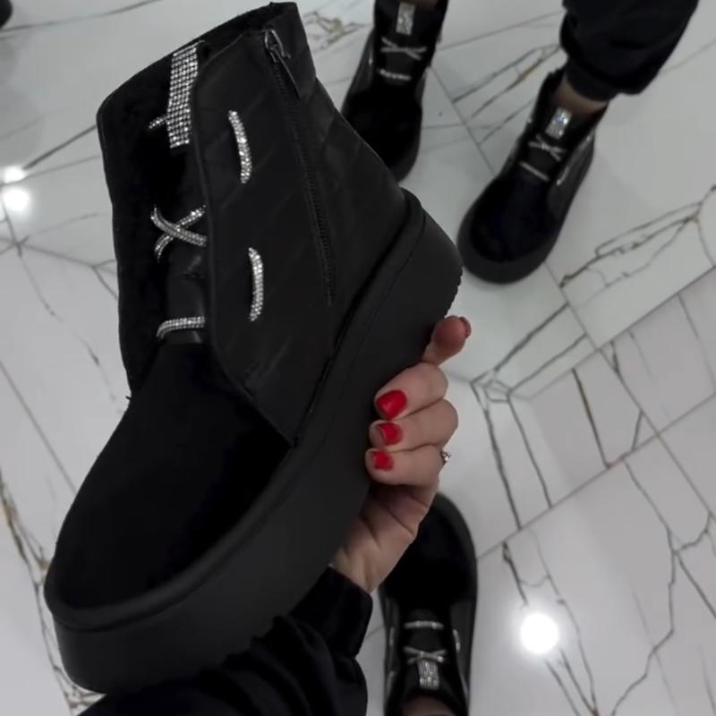 Rhinestones Platform Warm Ankle Boots
