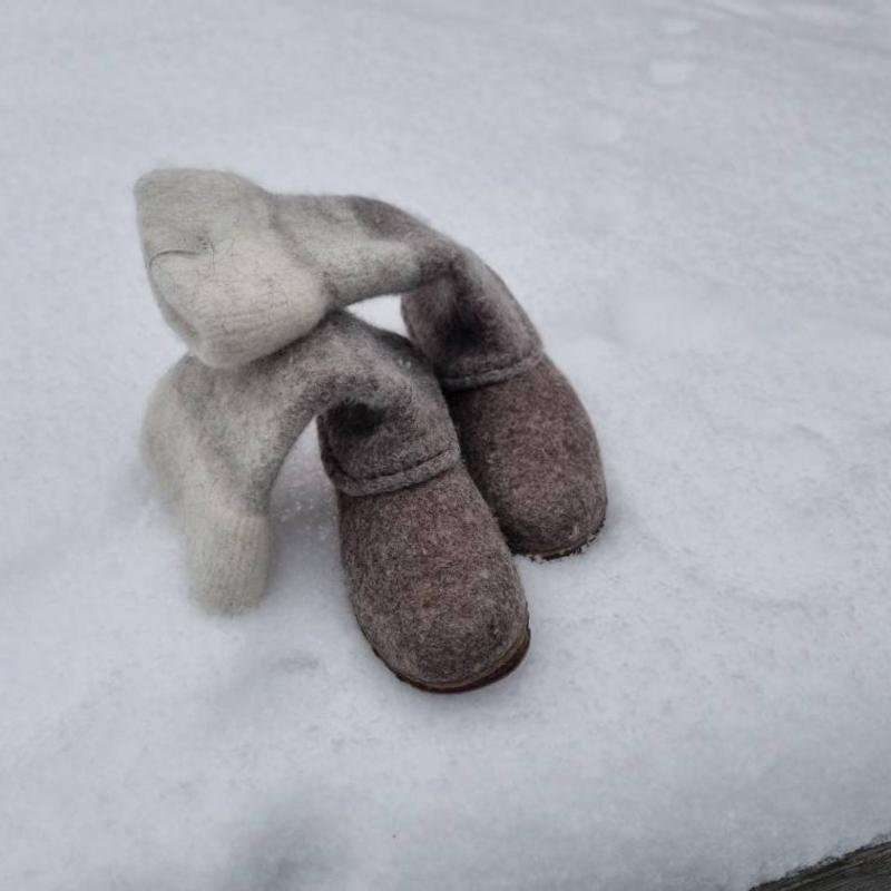 Ombre Wool Felted Snow Boots
