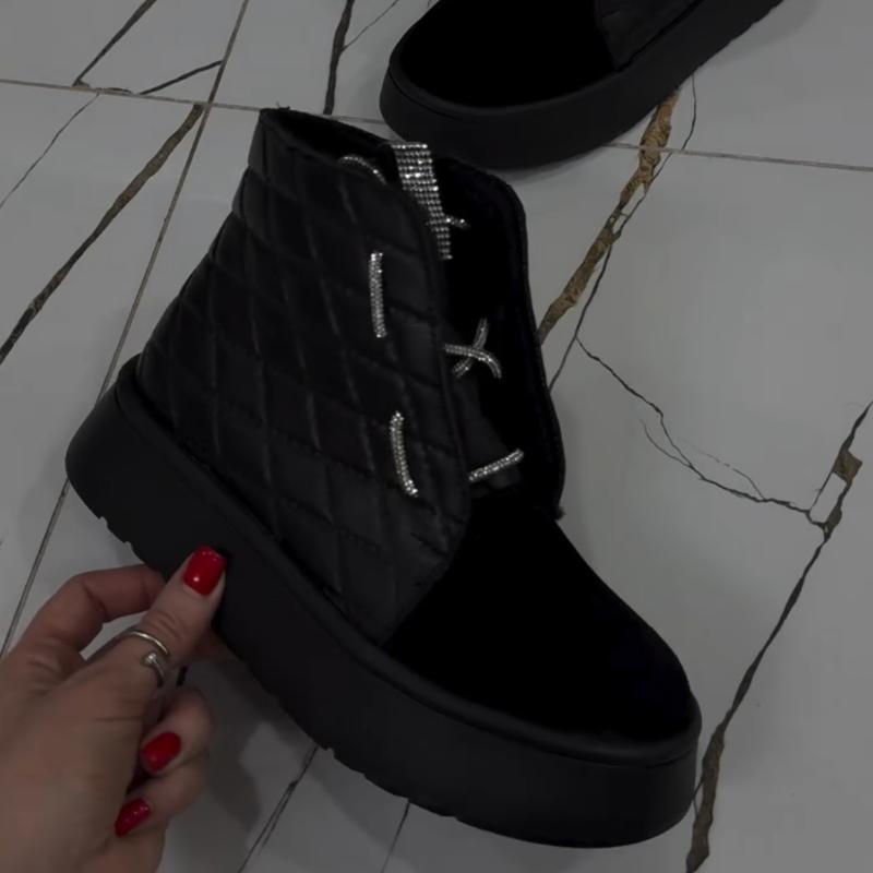 Rhinestones Platform Warm Ankle Boots