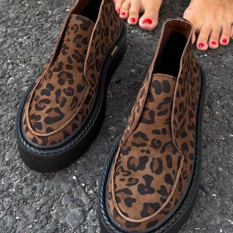 Women's Leopard Suede Shoes