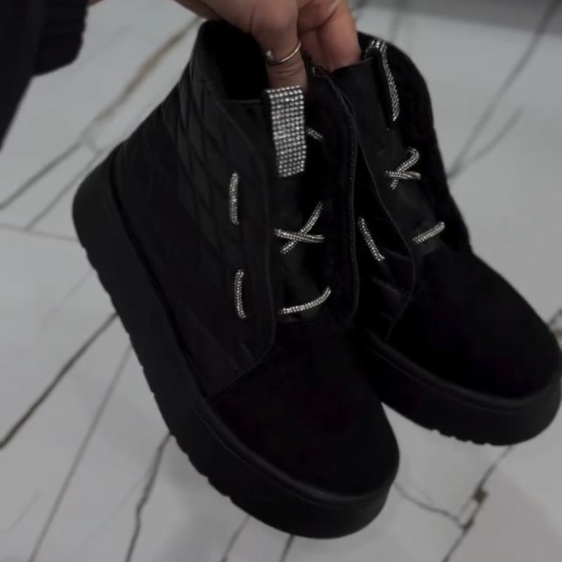 Rhinestones Platform Warm Ankle Boots