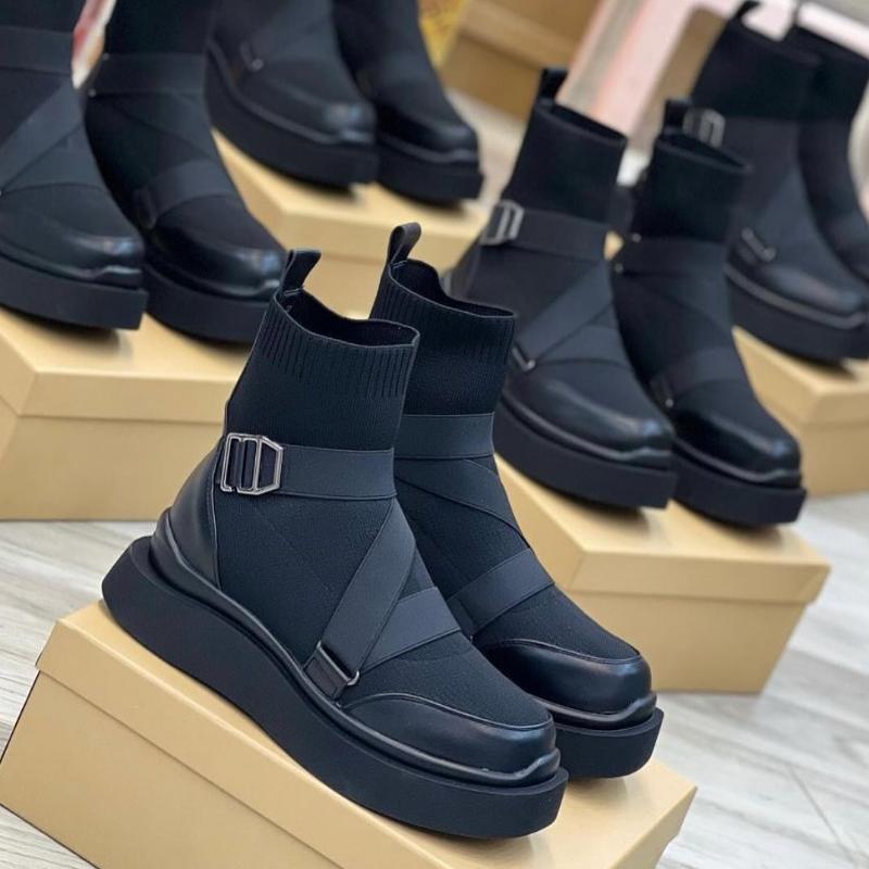 Round Toe Platform Ankle Boots