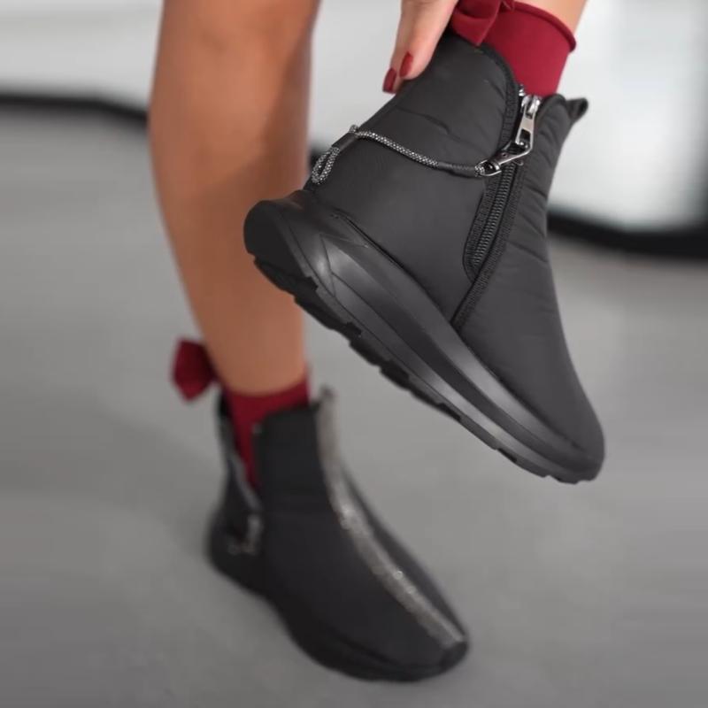 Shiny Strip Detail Women's Short Boots
