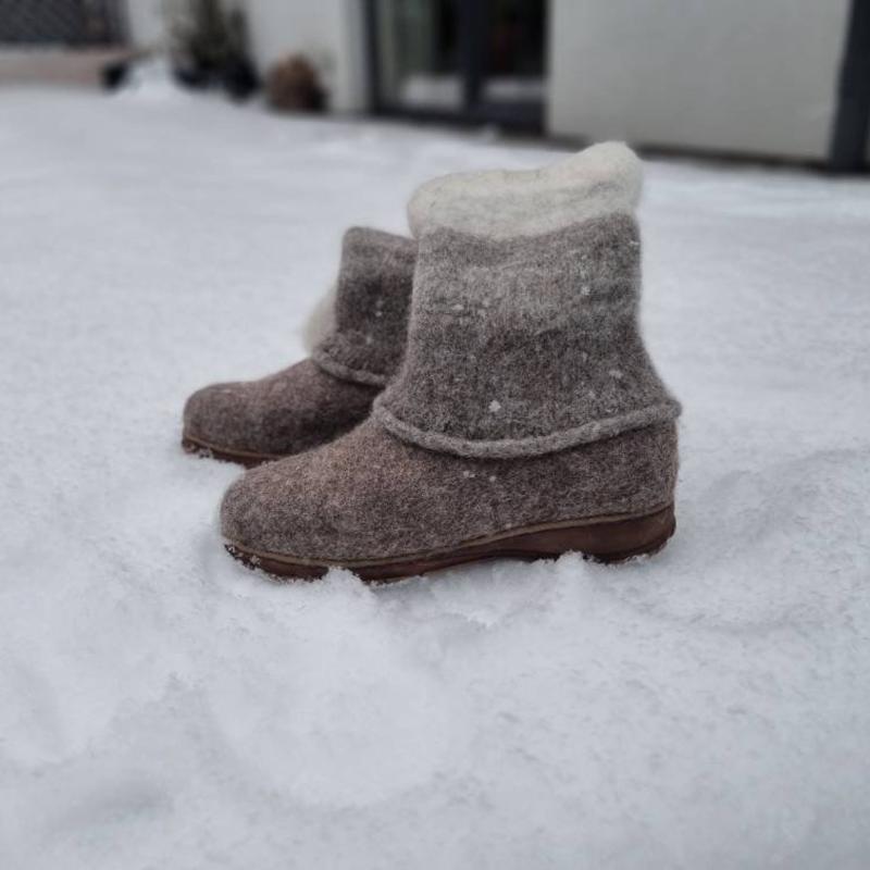 Ombre Wool Felted Snow Boots