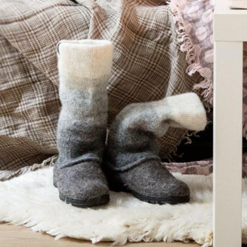 Ombre Wool Felted Snow Boots