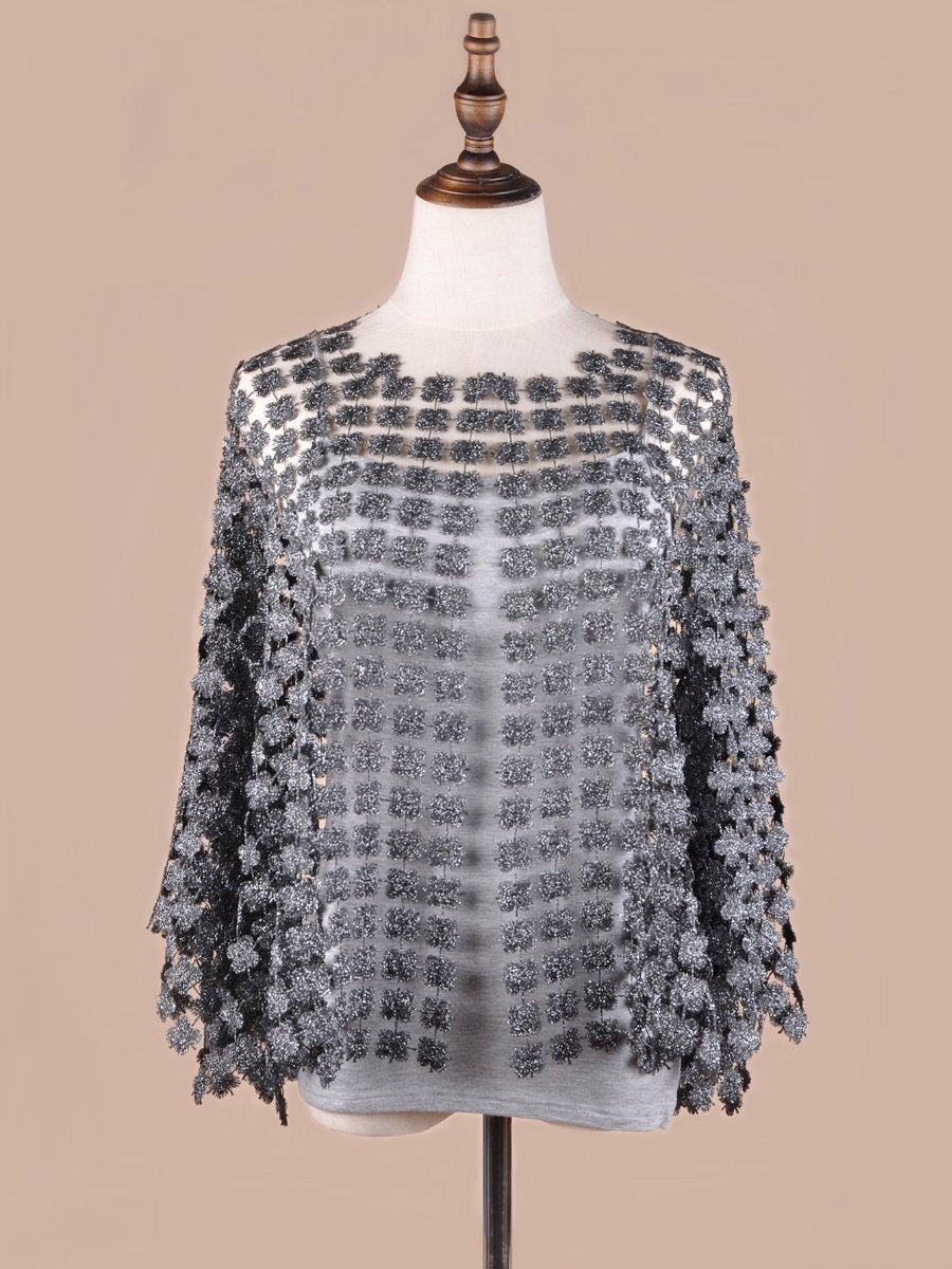 Embroidered Shawl Hollowed Out Cardigan
