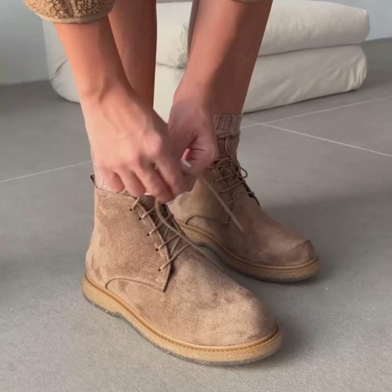 Lace-Up Suede Women's Boots