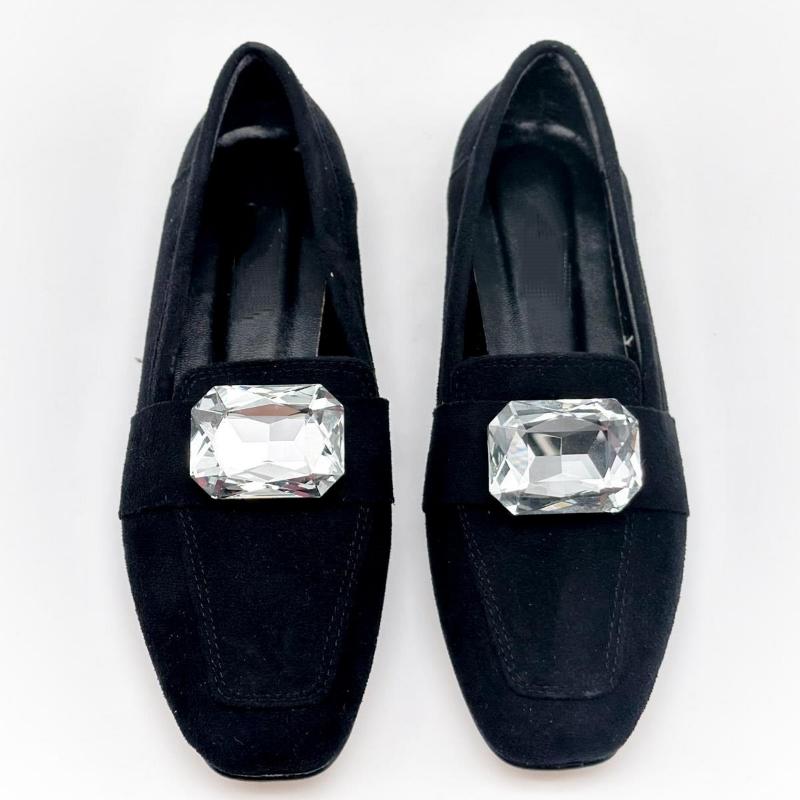 Crystal Stone Suede Women's Loafers