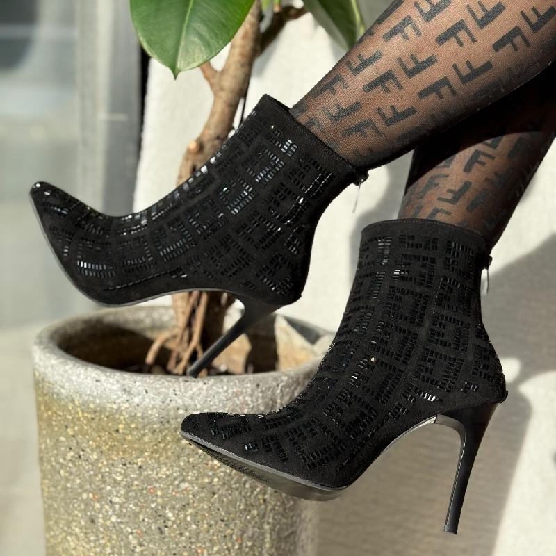 Rhinestone Sparkly Glitter Stiletto Boots