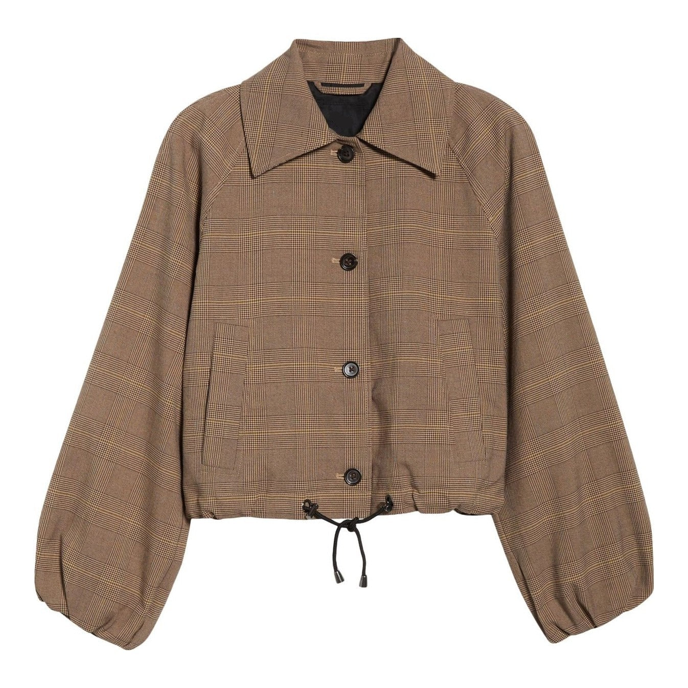 Plaid Bomber Short Jacket