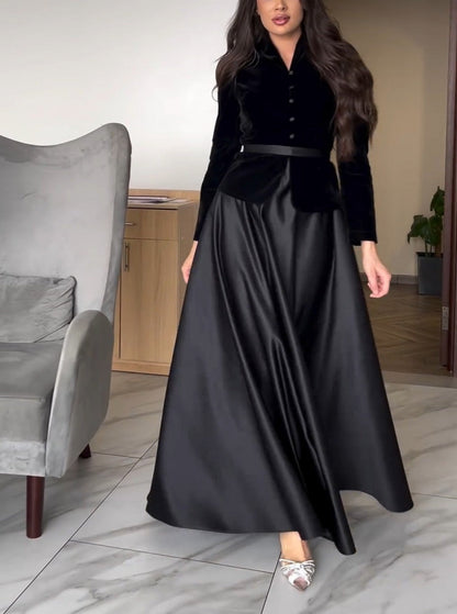 Black Velvet Evening Dress