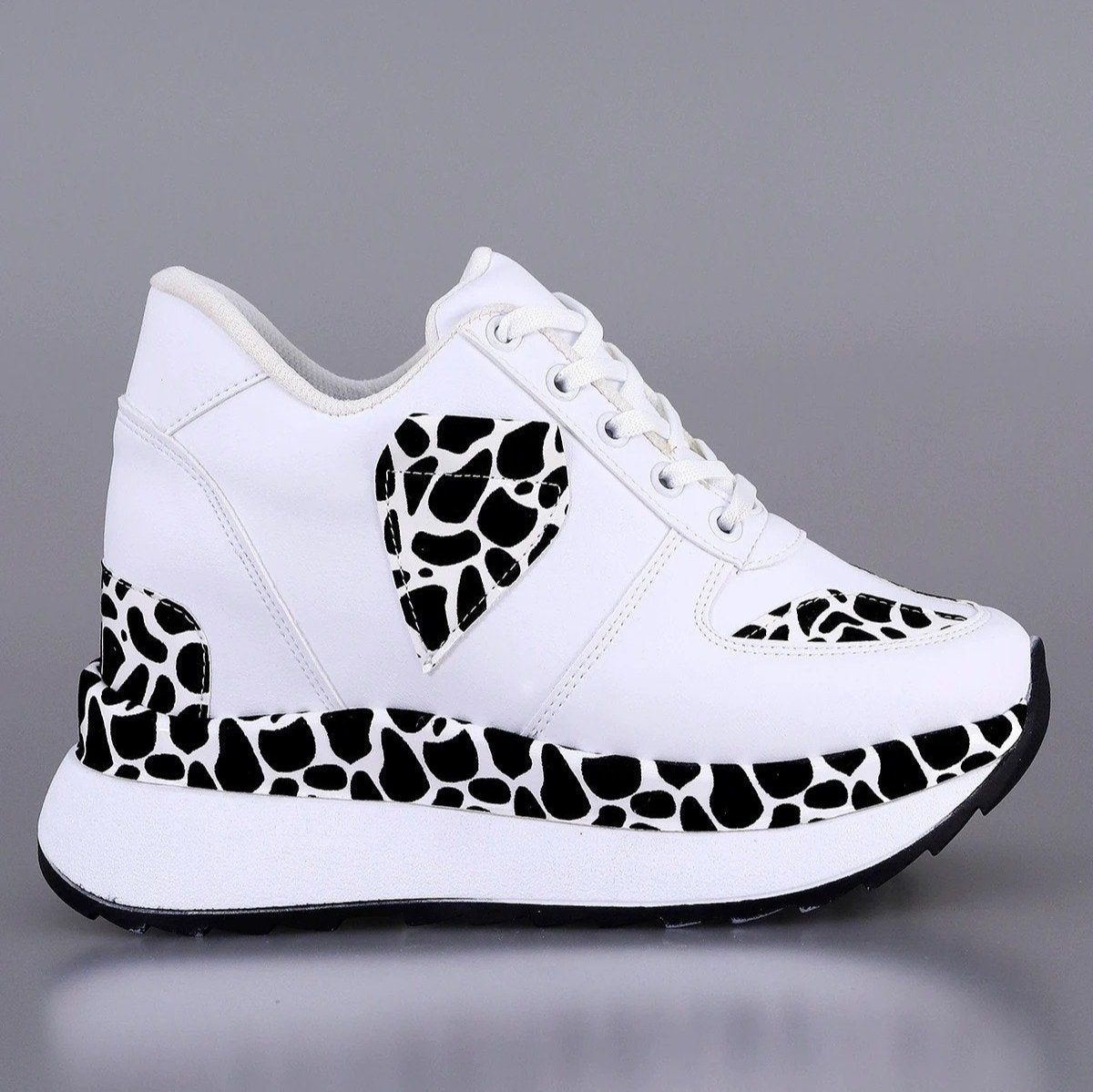 Wedge Heel Lace-Up Sneakers