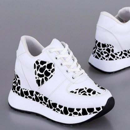 Wedge Heel Lace-Up Sneakers