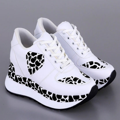 Wedge Heel Lace-Up Sneakers