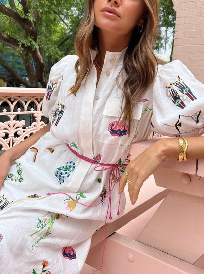 Atticus Embroidered Shirtdress