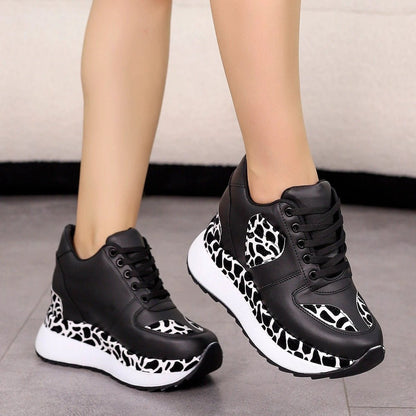 Wedge Heel Lace-Up Sneakers