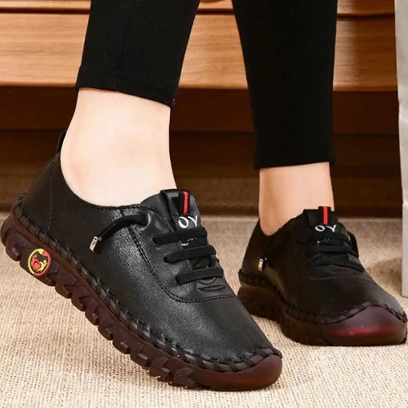 Comfortable Genuine Leather Sneakers Walking Shoes