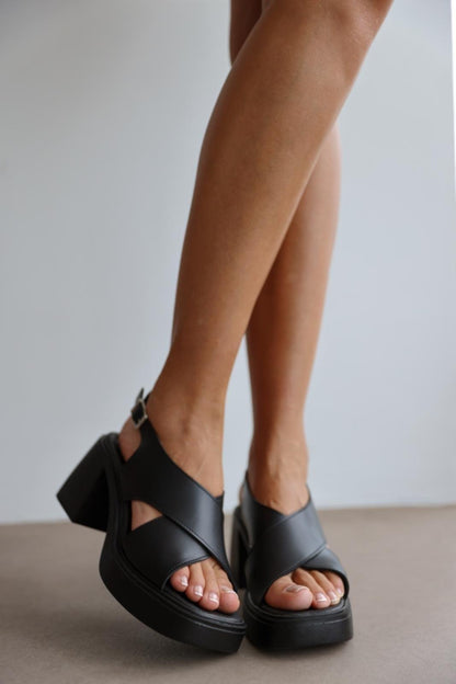 Women's High Heel Shoes with Cross Strap Detail