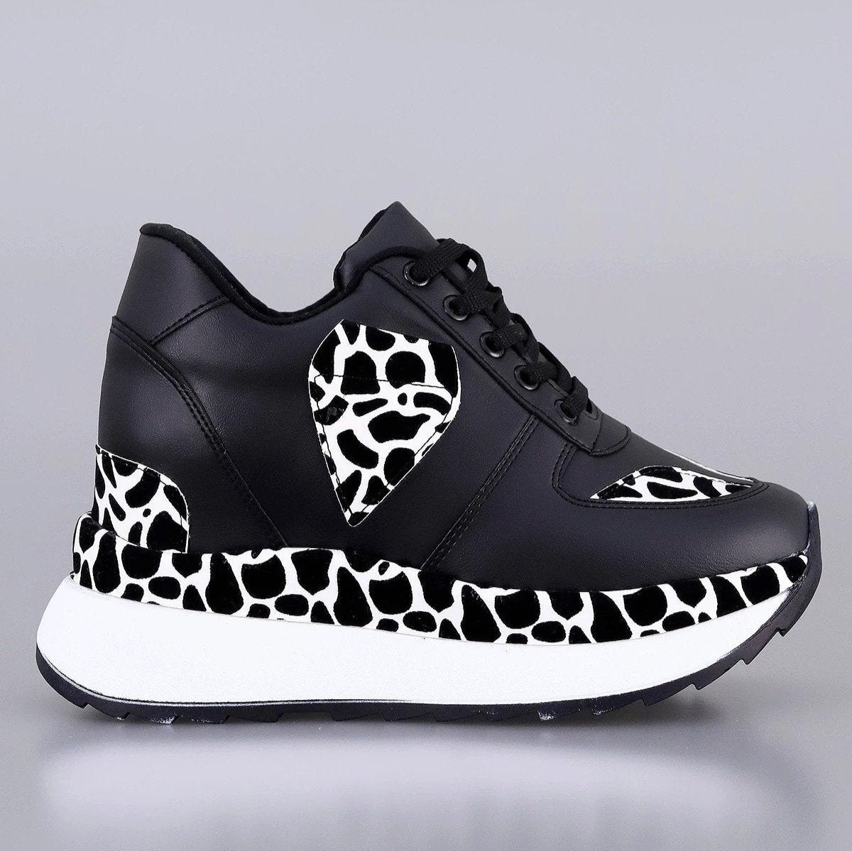 Wedge Heel Lace-Up Sneakers