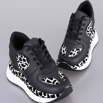 Wedge Heel Lace-Up Sneakers