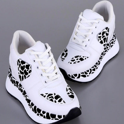 Wedge Heel Lace-Up Sneakers