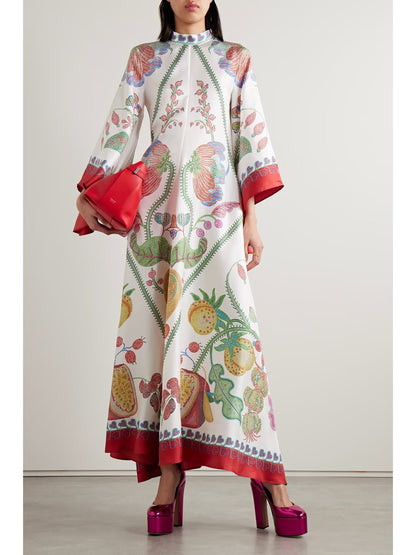 Magnifico Printed Silk-twill Maxi Dress