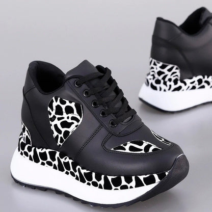 Wedge Heel Lace-Up Sneakers