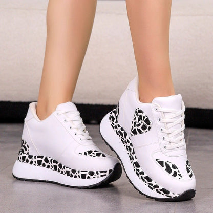 Wedge Heel Lace-Up Sneakers