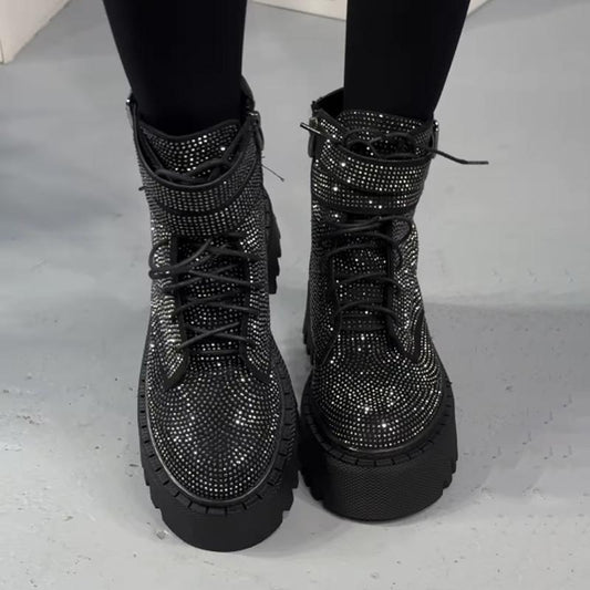 Fashion Full Crystal Stone Martin Boots