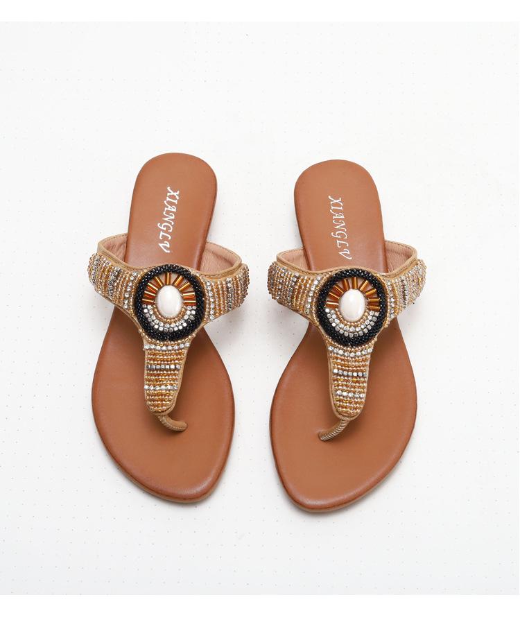 Rhinestone Flip-Flop Sandals