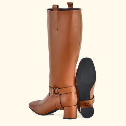 Women 2in1 Calf-Length Leather Finish Detachable Ankle-Knee Boots