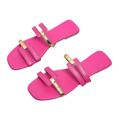 Colorblock Fashion Flat Sandals