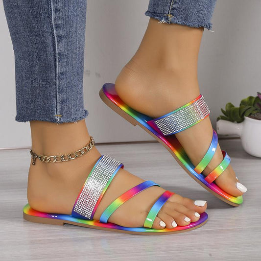 Rainbow Women's Flat Slides