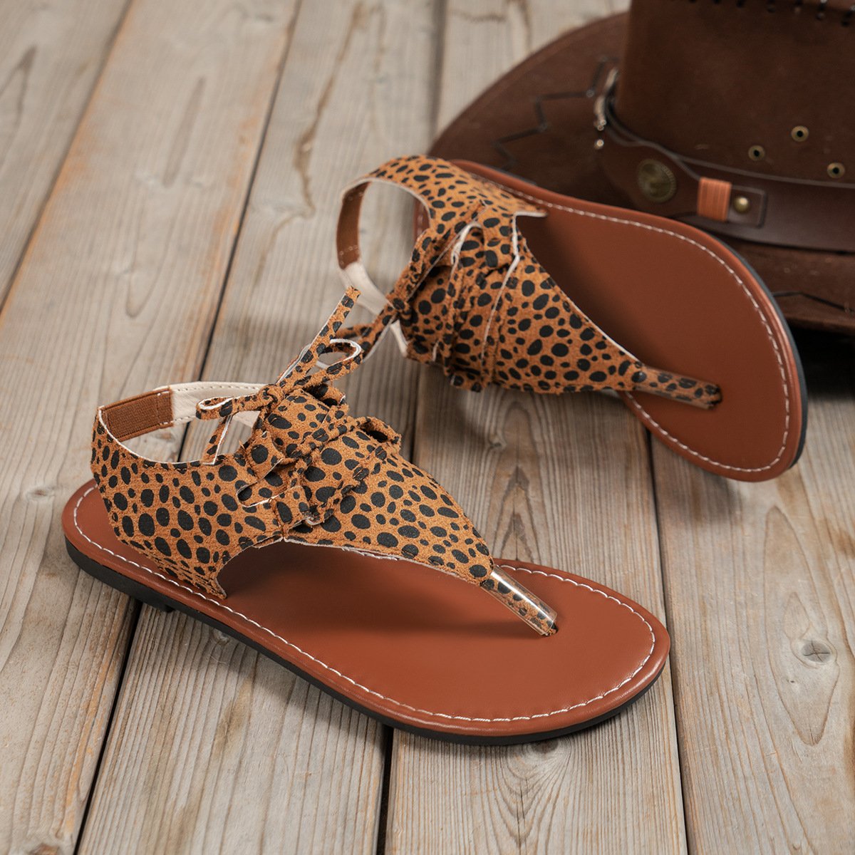 Leopard Flip-Flop Sandals