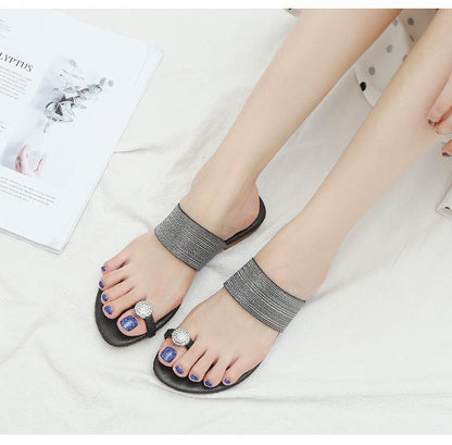 Rhinestone Flat Sandals