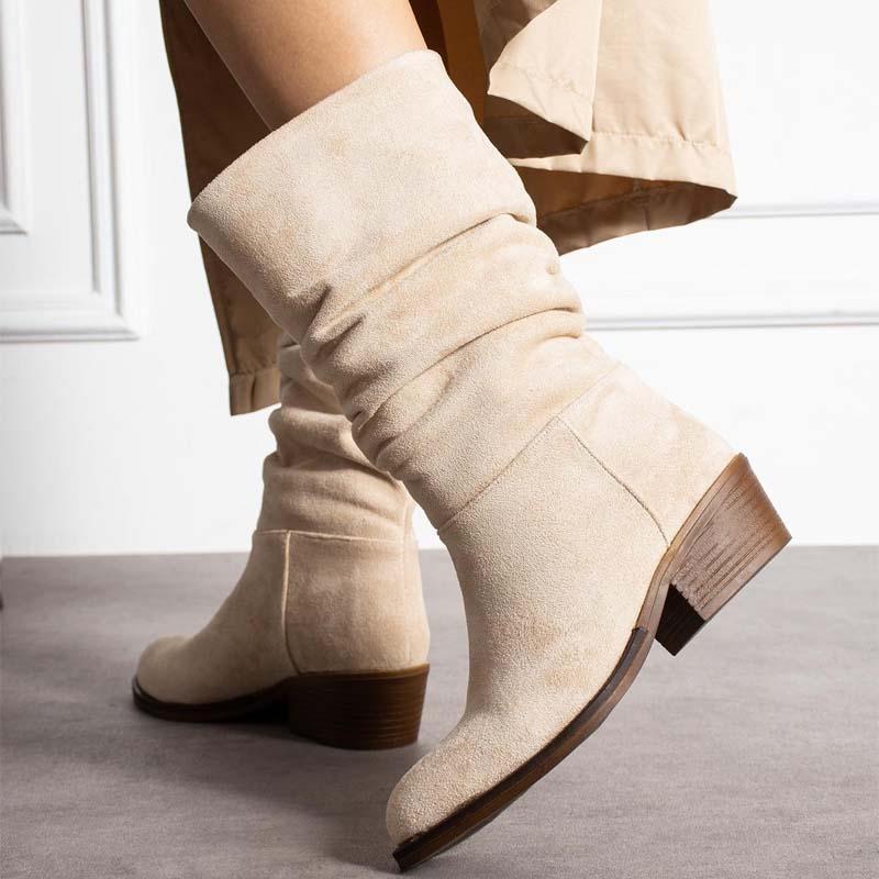 Women's Suede Coarse Heel Boots