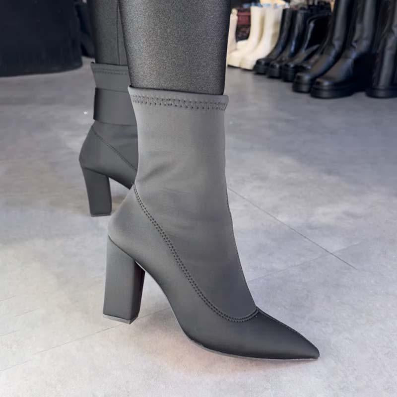 Buckle Point-Toe Ankle Boots