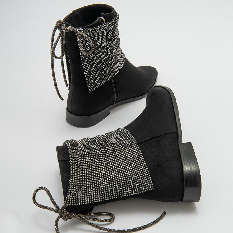 Rhinestone Sparkle Ankle Boots