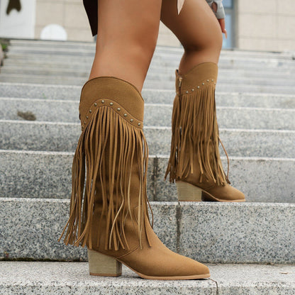 Tassel Studded Boots